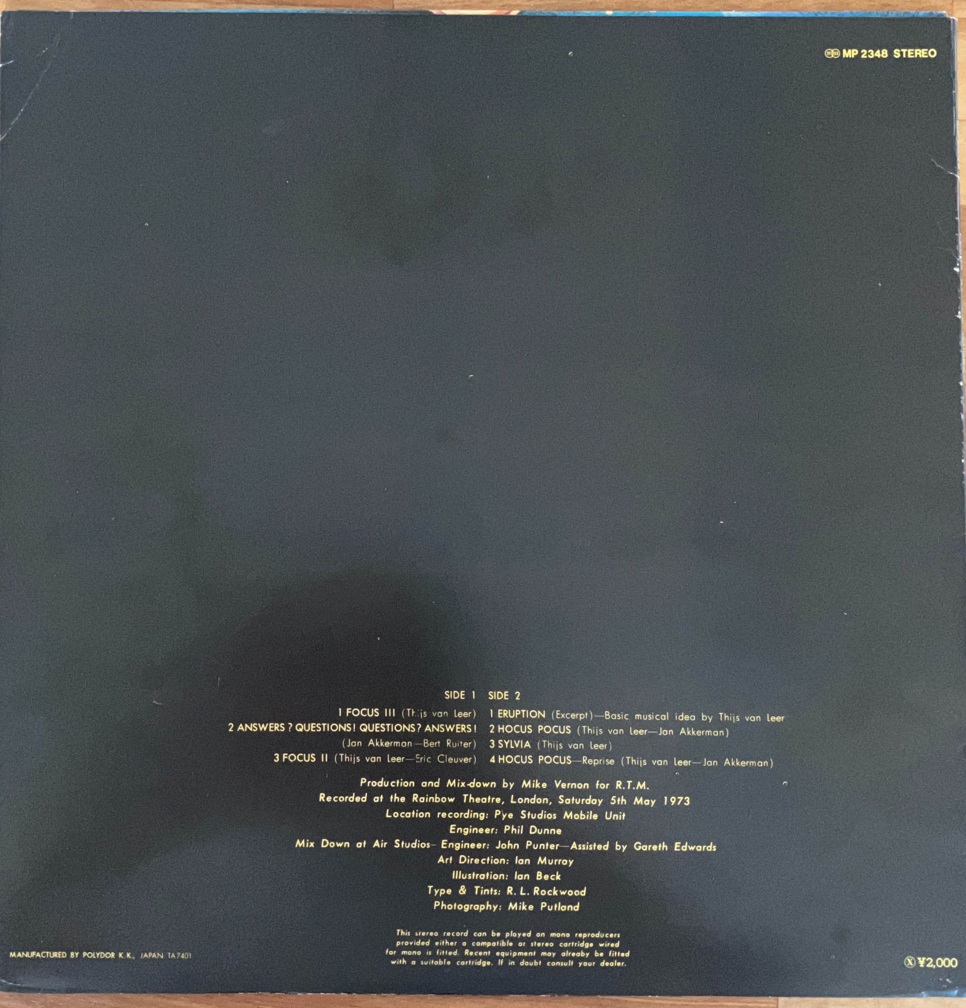 Focus - Focus at the rainbow – NEWTOWN RECORDS